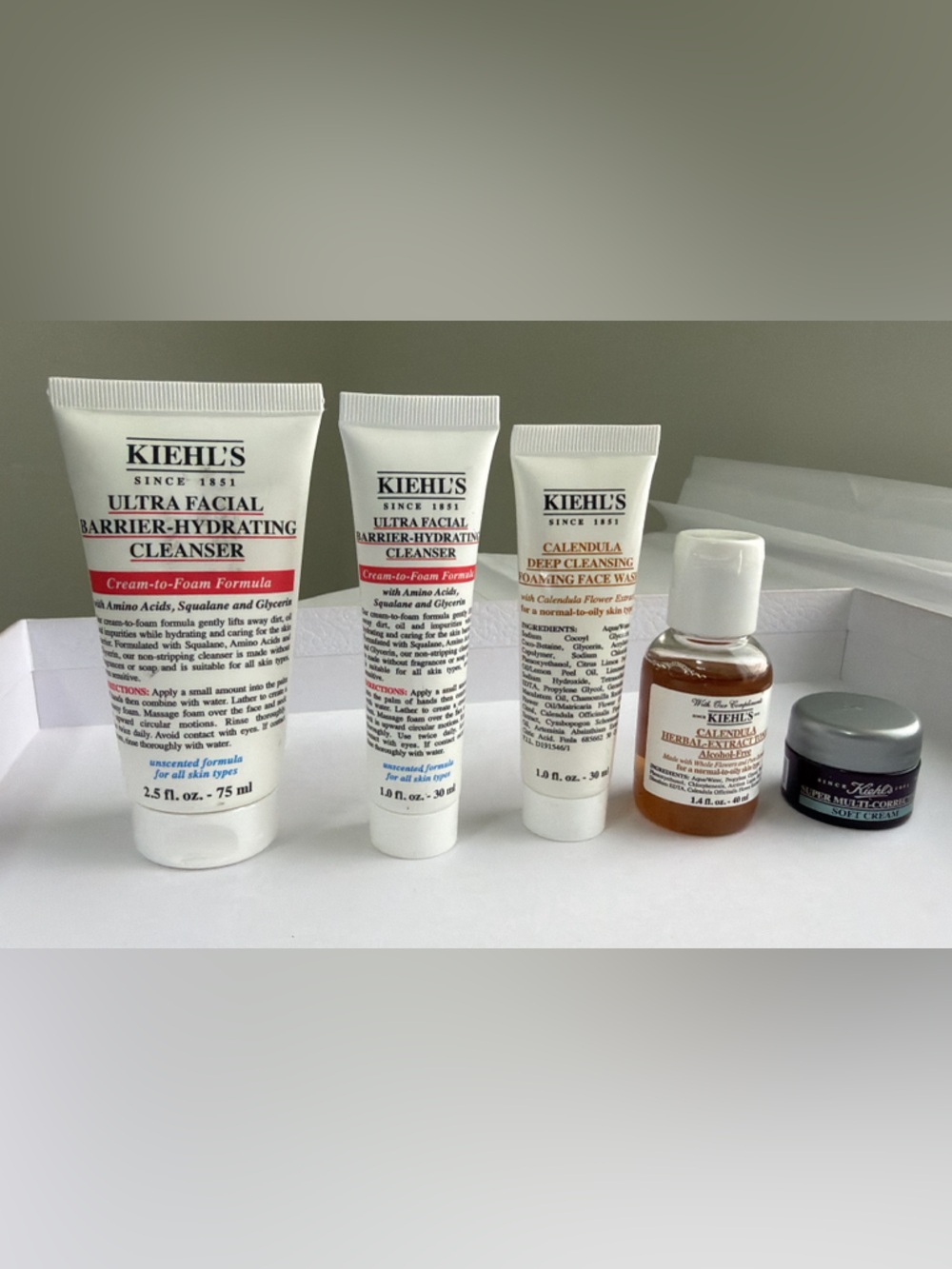 New,unused Kiehl's Skincare Bundle -mini and travel sizes